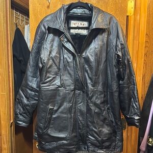 Wilda Black Leather Coat